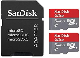 SanDisk SDSQUNC064GAULM Ultra 64GB microSDXC UHS-I Card with Adapter (Pack of 2)