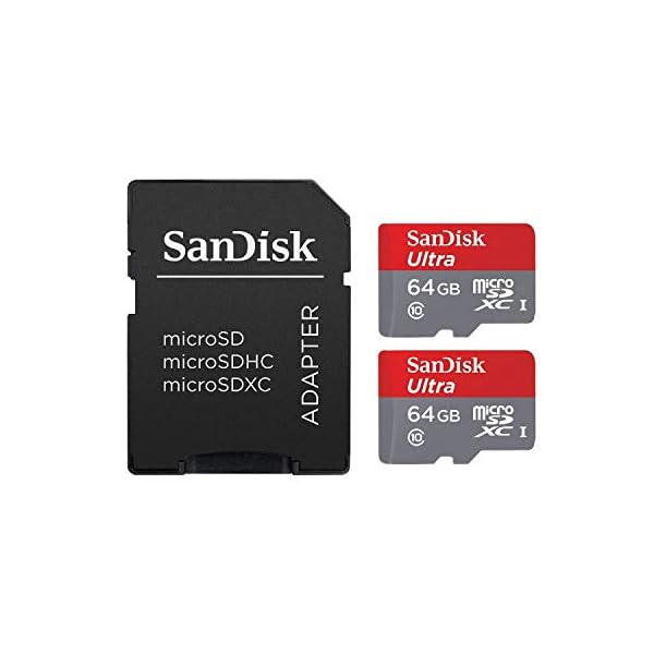 SanDisk Ultra 64GB microSDXC UHS-I Card with Adapter (2 pack)