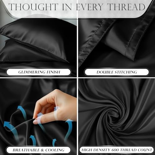 Image of DECOLURE Satin Sheets Full Size | Softer Than Silk | Luxury 4 Pc Bed Set