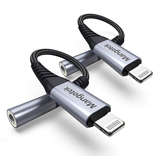 Mangotek iPhone Headphone Adapter, Lightning to 3.5 mm Headphone Jack Adapter iPhone Dongle Converter Aux Adaptor Compatible with iPhone 14 13 12 11 Pro Max 7 8 Plus SE X XR XS