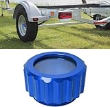 Canitu Hub Cap for EZ-Loader, Trailer Boat Reliable Oil Bath Hub Cap Wheel Hub Replace Bearing Hub 2.11" O.D. Threaded Aluminum Oil Filler Caps with O-Ring 250-034388 Fit 10" 5 Lug Hubs &Drums (Blue)