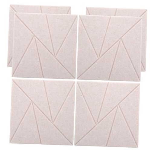 ibasenice 6pcs Self-adhesive Acoustic Foam Panels High Density Soundproofing Pads Camel Color for Office Wall Noise Reduction and Ceiling Sound Insulation