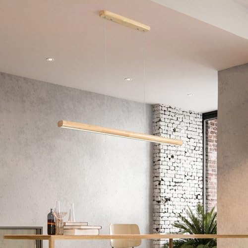Lámpara colgante de tubo largo de madera para mesa de comedor moderna y cocinas conceptuales 7