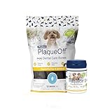ProDen PlaqueOff Hunde Zahnpflege, Bundle aus 60 g Zahnpulver und Packung mit 20 Mini Kauknochen Erdnussbutter & Banane, natürliche Zahnreinigung und Plaque Entferner, für frischen Atem