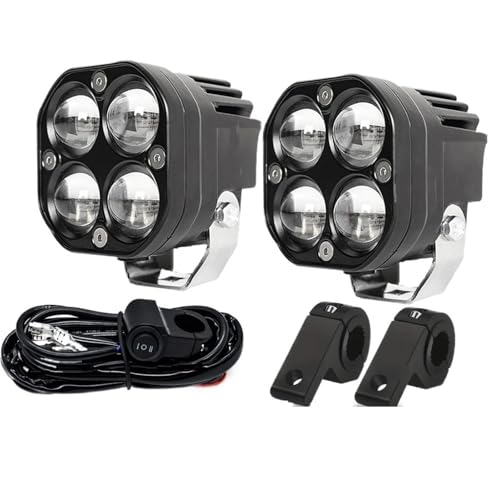 Kit de phares pour moto tout-terrain antibrouillard LED résistant aux chocs