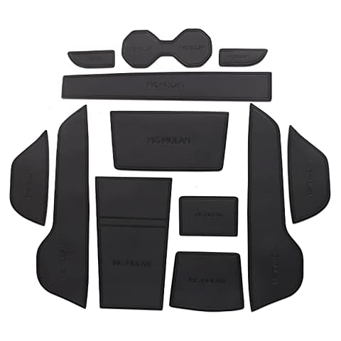Car Anti-Slip Gate Slot Mat Compatible With MG4 MG 4 EV Leather Anti-Slip Door Groove Pad Non-Slip Pad Accessories 12pcs/set (BLACK) Cover