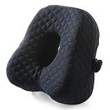 ASANMEYO Knee Pillow for Side Sleepers - Butterfly Hollow Design Aligns Spine and Relieves Pressure - Memory Foam Leg Pillow Elastic Strap for Back, Hip, Sciatica Pain Relief - Navy