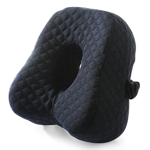 CJWLKJ Knee Pillow for Side Sleepers - Butterfly Hollow Design Aligns Spine and Relieves Pressure - Memory Foam Leg Pillow w/Strap for Back, Hip, Sciatica Pain Relief - Navy