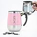 daasigwaa Rechargeable Self Stirring Mug - Magnetic Electric Auto Mixing Stainless Steel Cup for Office/Kitchen/Travel/Home Coffee/Tea/Hot Chocolate/Milk-390 ml/13.2 oz(Pink)