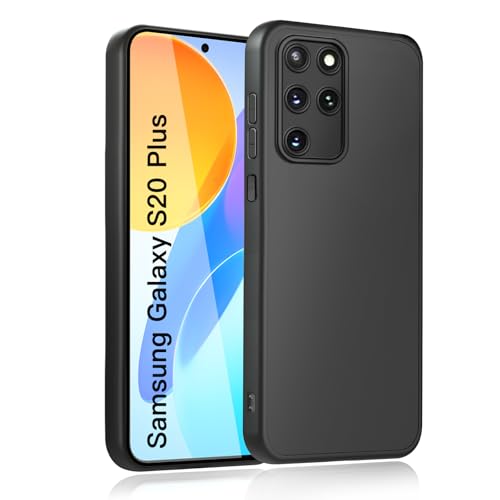 wsiiroon Hülle für Samsung Galaxy S20 Plus Handyhülle Upgraded Kameraschutz Stoßfest Kratzfest Fingerabdruck Anti-Rutsch Fallschutz Schutzhülle Unterstützt kabelloses Laden für S20+ (Schwarz)