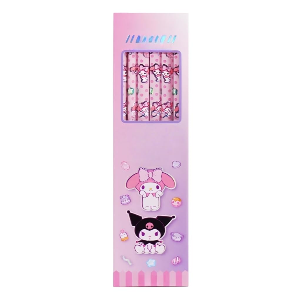 FEIFEI'S BOW Pack of 12 Princess HB Pencils with erasers Kids Children Party Bag Fillers School Office (Melo)