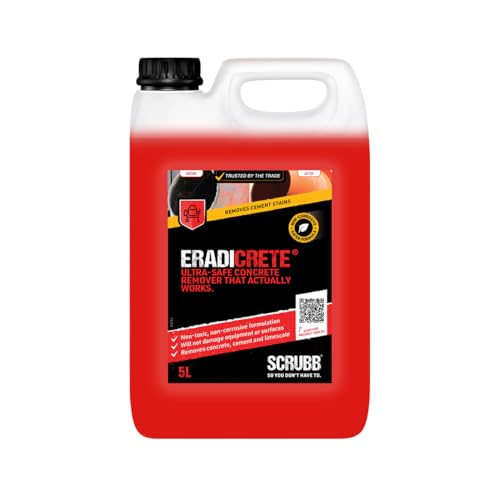 SCRUBB ERADICRETE™ Ultra-Safe Concrete Remover & Cleaner, Non-Hazardhous, Non-Fuming, Non-Corrosive, 5L