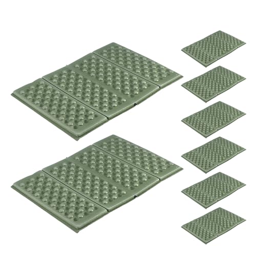 CLISPEED Juego de 8 Cojines Plegables para Sentarse Tapetes de Picnic Impermeables de Espuma Xpe Acolchados y Resistentes Tamaño Compacto Color Verde Militar Ideales para Camping