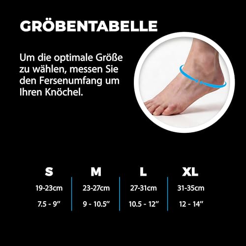VITTO Sprunggelenkbandage, Fußbandage bei Bandschäden, Schwachen Gelenken, Verstauchtem Gelenks und Arthritis, Erholung,Plantarfasziitis,Schmerzlinderung (Hulle, L)