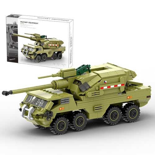 MEIEST Juego de bloques de construcción de vehículos militares, modelo blindado de ladrillo conjunto de ladrillos altamente detallado para entusiastas militares, jóvenes y adultos (Dana M2)