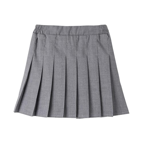 Favorland Little Girls' Kid Uniform Pleated Skort School Tennis Skirt(M,Gray)
