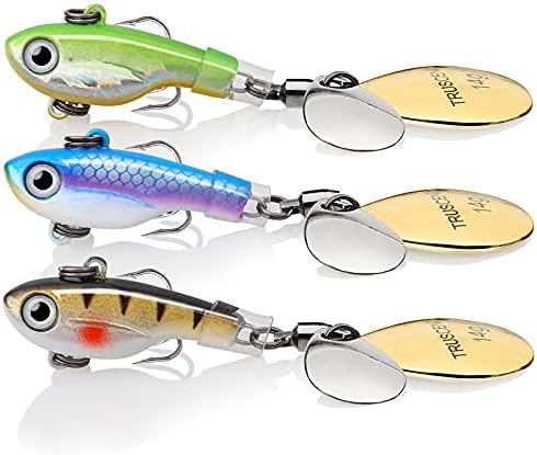 TRUSCEND Fishing Lures Rotating Tail Spinner Jigs Swimbaits Bass Trout Fishing Baits Metal Vibration Spoon Freshwater Saltwater