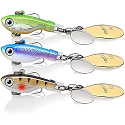 TRUSCEND Swim or Jig Fishing Spinner Baits for Freshwater and Saltwater, Rooster Tail Fishing Lures for Trout Bass Walleye Crappie Salmon Pike, Blade Bait with Copper Blade