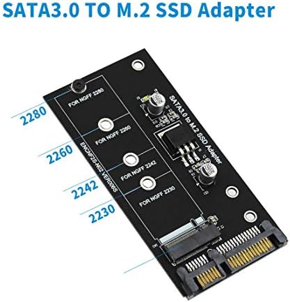 JMT SATA 3 to M.2 (NGFF) SSD Connector 7 + 5 Pin Converter Adapter Card M2 to Extension Card SATA III Key Holder B 30/42/60/80mm