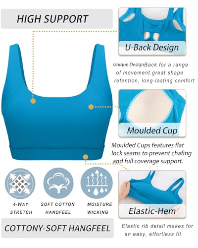 Image of RUNNING GIRL Sports Bra for Women High Support, Molded Cup Supportive High Impact Sports Bras with Sewn in Pads
