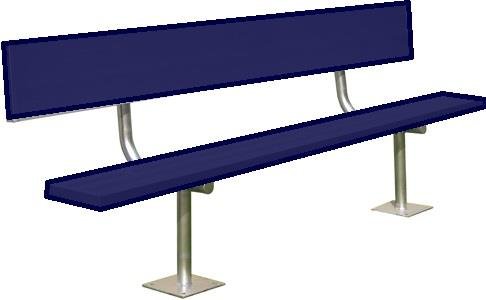 BSN BEPH15'CN 15' Surface Mount Bench with Back, Navy