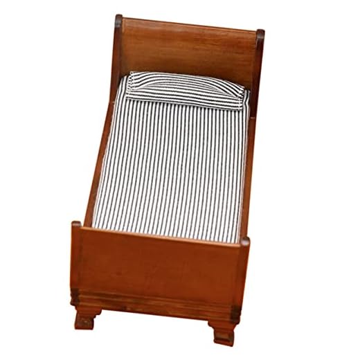 VALICLUD Cama De Casa De Muñecas Mini De Madera Cuna De Muñeca Kits De Casa De Muñecas Litera De Muñecas Cama De Muñeca Cama De Madera Paño La Cama Muebles Pequeños Microescena