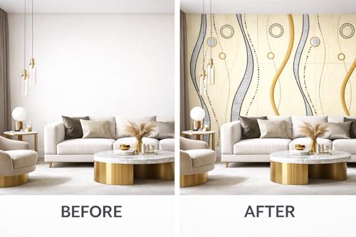 Image of Barebeauty 3D Wall Panel Wallpaper, Self Adhesive PE Foam Brick Sticker, Waterproof Wall Covering for Home Decor, 70 x 70 cm (Pack of 4, 21.08 Sq. Ft. Approx)