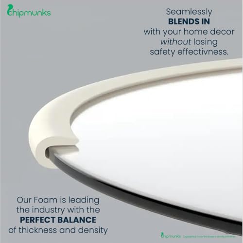 Image of Chipmunks Baby Proofing Edge Guard for Kids Safety, Minimal Wrinkle, Zero Damage to Furniture Upon Installation, Made in India Rubber Edge (2mts, U-Shape, Off-White)