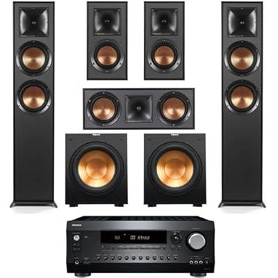 Klipsch Reference 5.2 Home Theater System, Bundle 2X R-625FA Floorstanding 2X R-12SW Subwoofer, R-52C Center, R-41M Bookshelf Speakers, and Integra DRX 3.4 100W 9.2-Channel 8K Network AV Receiver