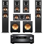 Klipsch Reference 5.2 Home Theater System, Bundle 2X R-625FA Floorstanding 2X R-12SW Subwoofer, R-52C Center, R-41M Bookshelf Speakers, and Integra DRX 3.4 100W 9.2-Channel 8K Network AV Receiver