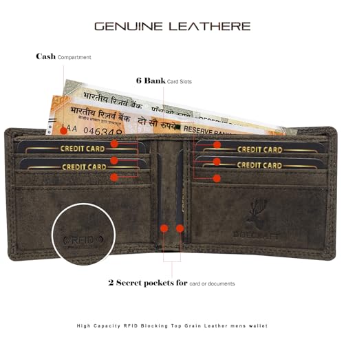 Image of Men's Top Grain Leather Wallet with Crocodile 3D Print | 8 Card Slots Bifold Wallet | RFID Protected (Black)