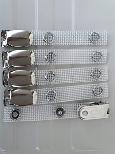 5 x Ausweishalter Befestigungsclips drehbar starker Hosenträger Clip Ausweisclip Befestigungsclip für Kartenhalter Karten Schutzhüllen Namensschild-Halter (gewebeverstärkt)