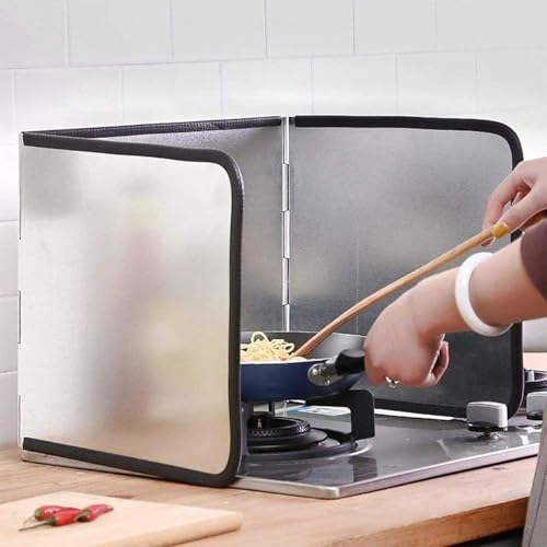 Protector de grasa de cocina plegable para evitar salpicaduras de sartenes 6