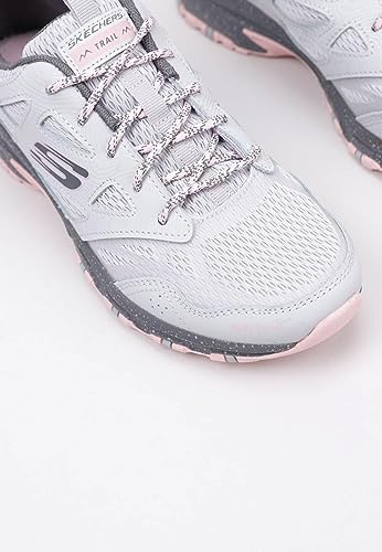 Skechers Damen Hillcrest Pure Escapade Walking-Schuh, Gray Leather Mesh Pink Trim, 38 EU