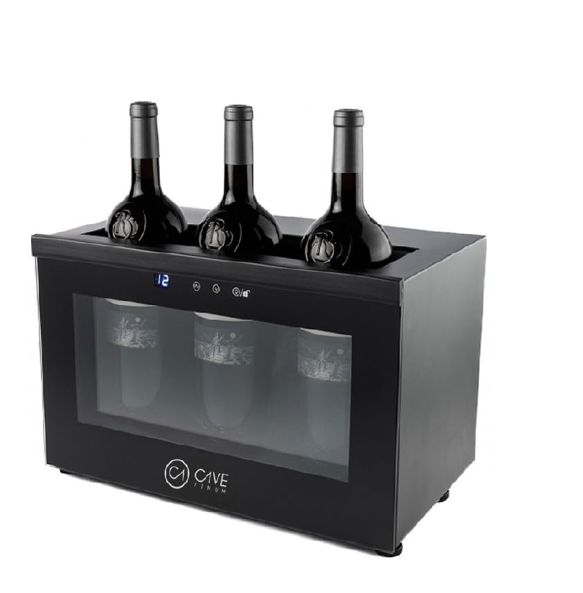 Cavevinum Présentoir de bar CV-7D pour vins rouges, acier inoxydable, noir 556x330x261 mm – Image 3