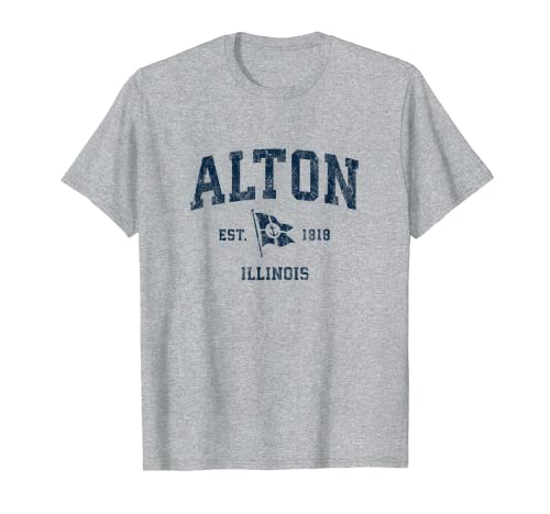 Alton IL Vintage Sports Navy - Bandera de ancla para barco Camiseta