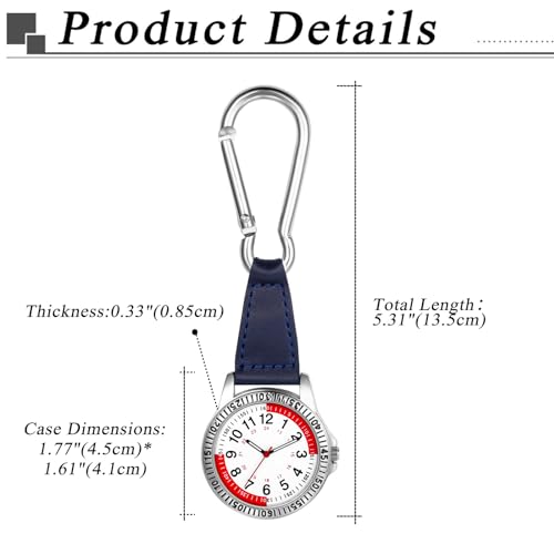 Image of Lancardo Clip On Quartz Watch: Pulse Backpack Buckle Belt Fob Watch for Men Women Doctors Nurses Chefs Hiking Climbing Father's Day