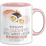 Sushi-Liebhaber Tasse Geschenk Ich Kann Sushi Verschwinden Lassen Was Ist Deine Superkraft Becher Geschenkidee Suhshi Kaffee-Becher (Rosa)