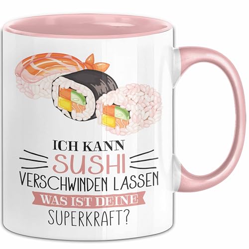Sushi-Liebhaber Tasse Geschenk Ich Kann Sushi Verschwinden Lassen Was Ist Deine Superkraft Becher Geschenkidee Suhshi Kaffee-Becher (Rosa)