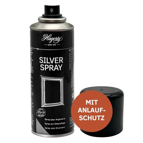 Hagerty Silver Spray Silberputzmittel mit Anlaufschutz 200 ml I Effektives Silber Spray Sprühreiniger für Gegenstände aus Silber und versilbertem Metall I Silberreiniger farblos