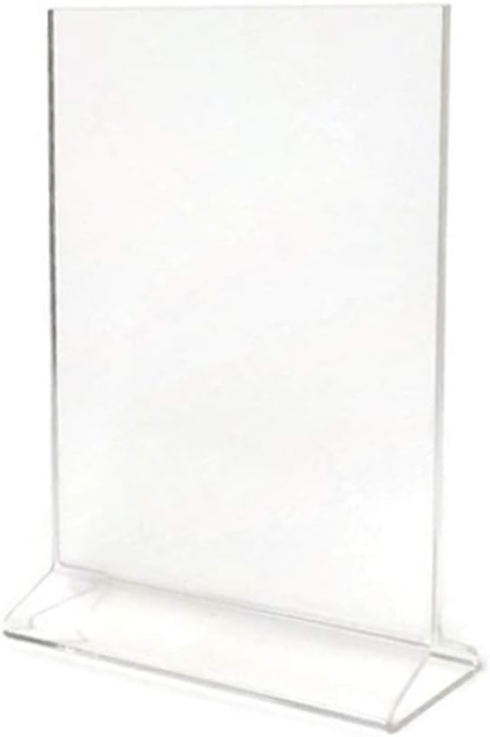 5x7 Acrylic Menu Holder/Upright Sign Holder/Clear Table Card Display/Plastic Photo Frame/Wedding Picture Stand (Pack of 6)