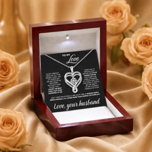 To My Wife 925 Silver Necklace From Husband, Necklace for Lover with Led Gfit Box For Romantic, Christmas Gifts, Valentines Day Gifts - Image 5