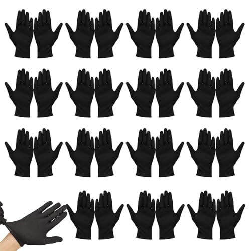 15 pares de guantes de algodón negros negros para manos secas, para el cuidado de las manos y el examen de joyas
