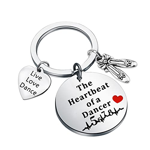 Lywjyb Birdgot Dance Keychain The Heartbeat of a Dancer Keychain Live Love Dance Gift for Dancer