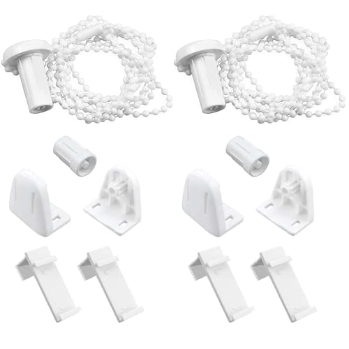 XQEUMC Lot de 2 kits de réparation pour rideaux à rouleaux sans perçage, raccords de rideau à rouleaux, supports de rechange pour rideaux vénitiens avec perles à chaîne