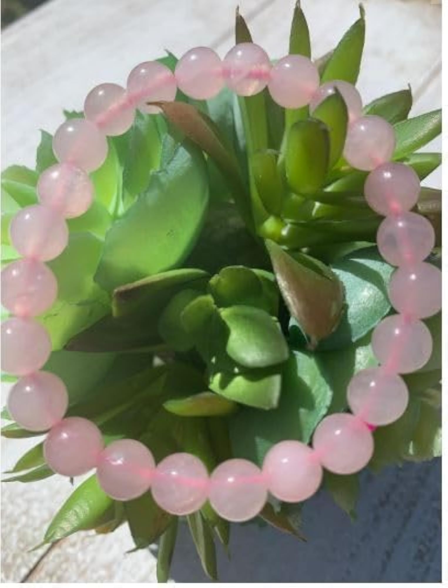 AAA+ Rated Pink Rose Quartz Crystal Bracelet, Original Certified