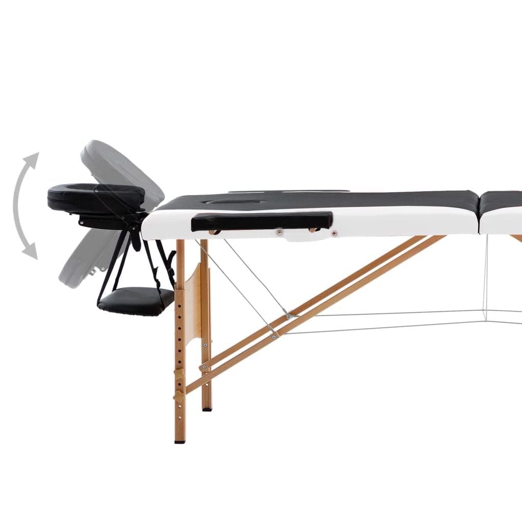 Genérico Camilla de Masaje Plegable 2 Zonas Madera Negro y,Salud y Belleza,Cuidado Personal,Masaje y relajación,Mesas de Masaje,Negro,16.15 kg,110204