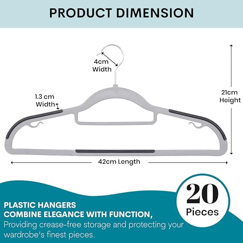 Image of Storite 20 Pcs Plastic Clothes Hangers Space Saving Dry & Wet Hangers
