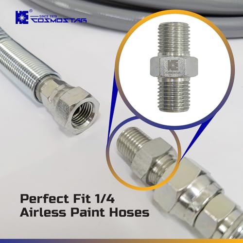 Cosmostar 1/4\" x 1/4\" Hose Fitting for Connecting 1/4\" Airless Paint Hoses, Compatible with 243025-3 pcs(NGG0404S-3P) - Thumbnail 5
