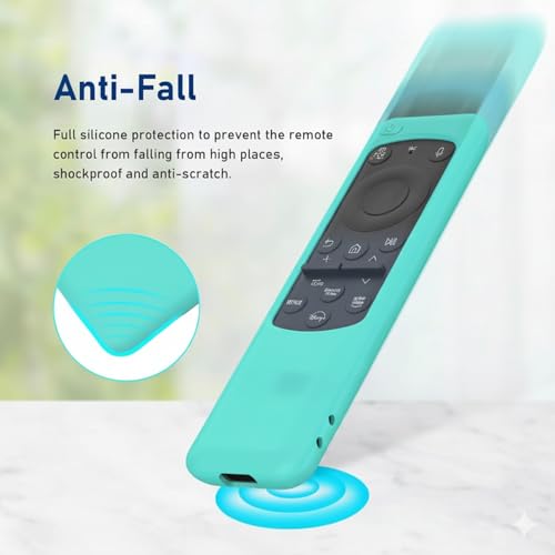Image of Silicone TV Remote Cover Compatible with Samsung Smart TV Remote 2023 BN59-01432G BN59-01432A (Samsung Smart TV 2023 Model Solar Remote Cover - Style 8, Luminous Blue - Style 8)